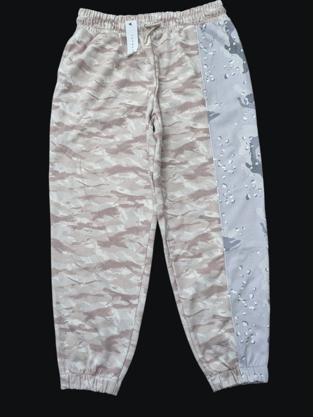 New Topman Two Tone Camo Jogger Sweatpants Size Large NWT